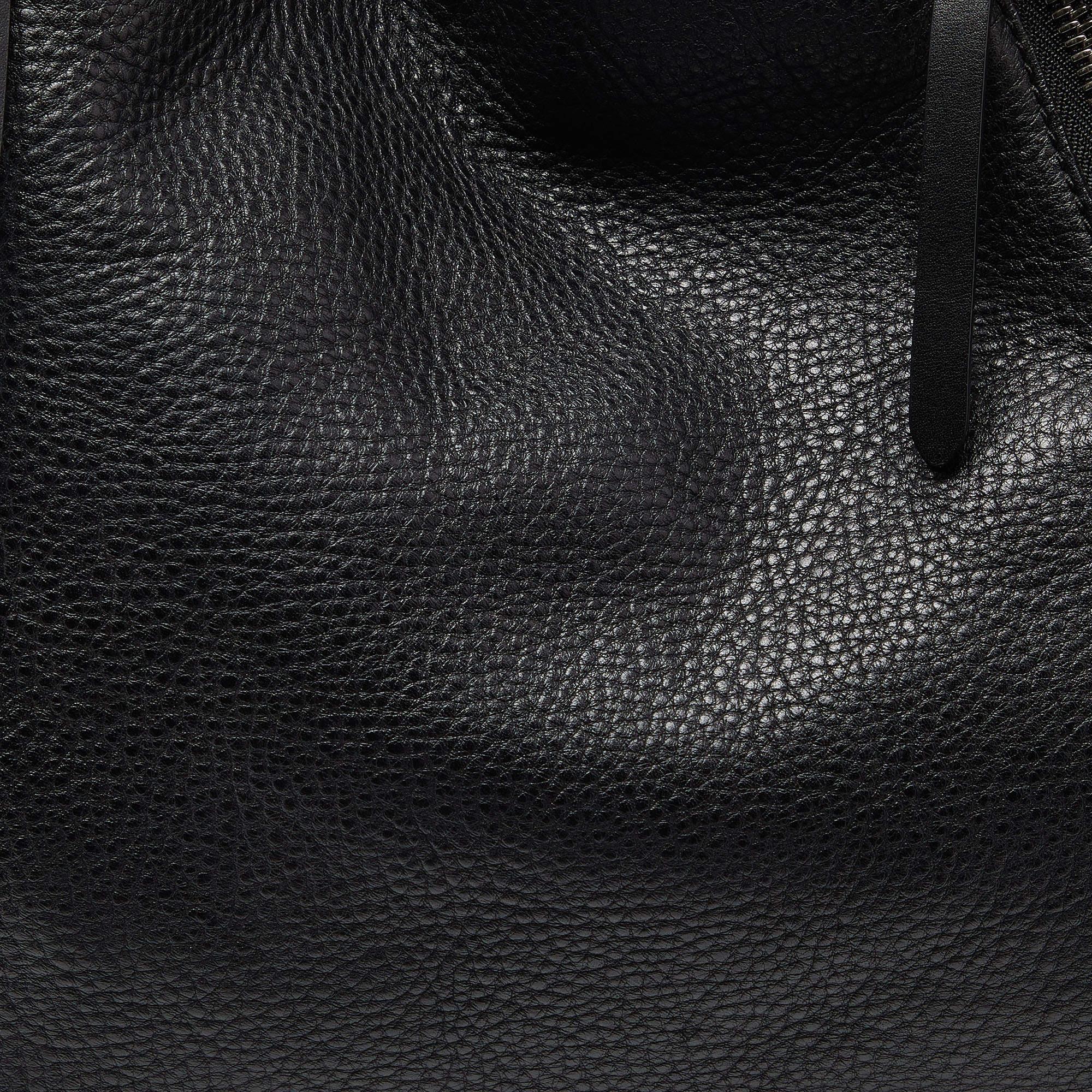 Burberry Black Grained Leather Medium Maidstone Tote 1