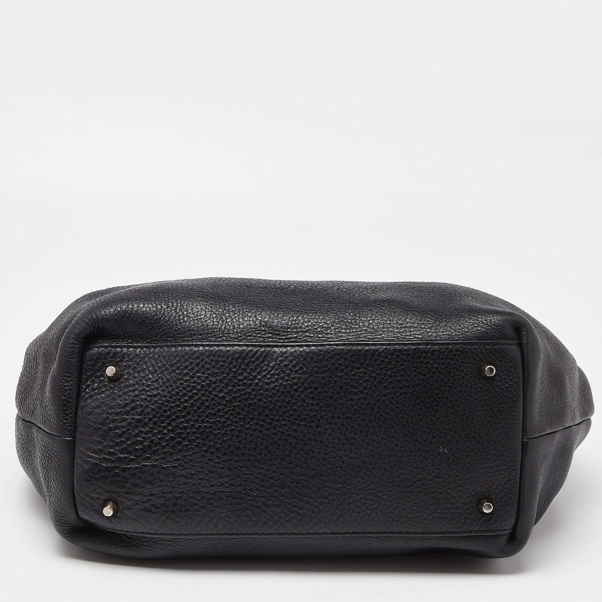 Burberry Black Grained Leather Medium Maidstone Tote 2