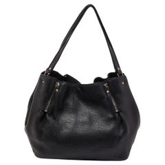 Burberry Black Grained Leather Medium Maidstone Tote