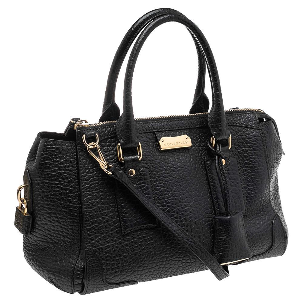Women's Burberry Black Grained Leather Orchard Boston Bag For Sale