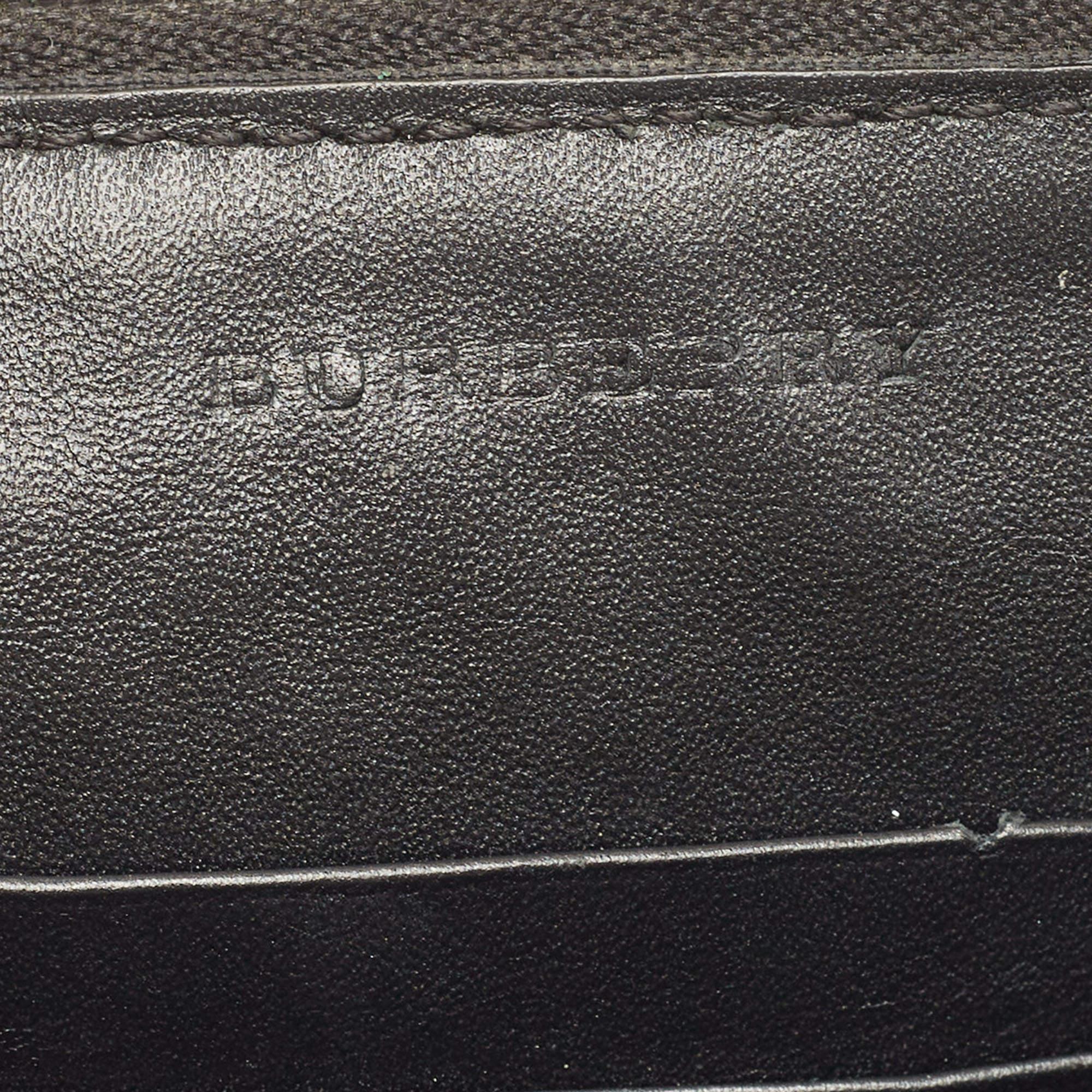 Burberry Black Grained Leather Wristlet Pouch 6