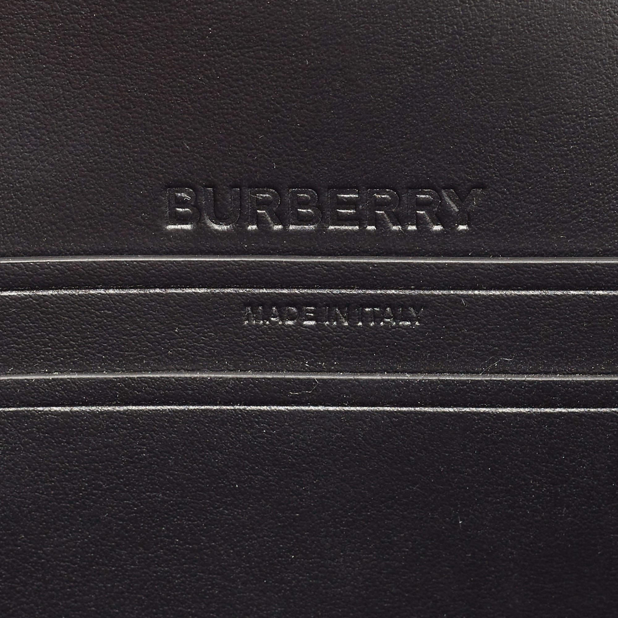 Riñonera Burberry Olympia pequeña de lona y piel negra/gris 1