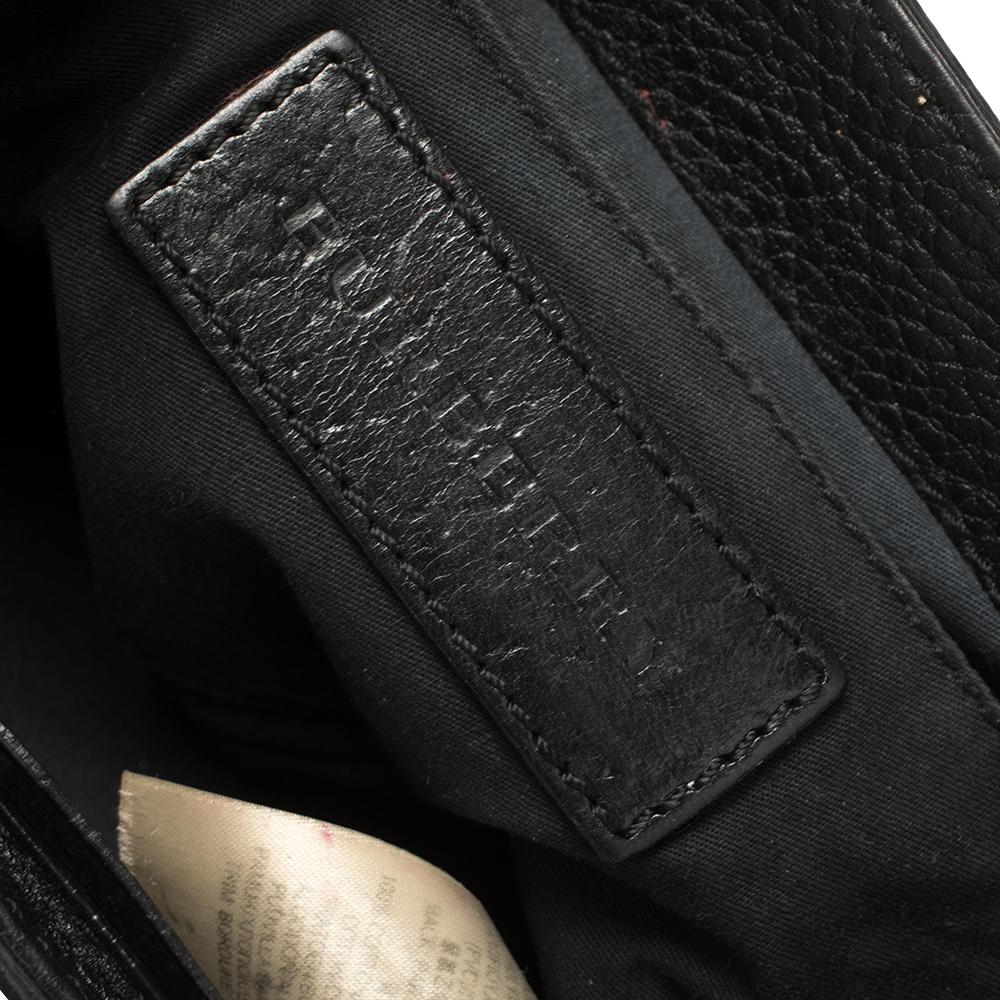 Burberry Black Haymarket Check Leder Maydown Crossbody Tasche 5