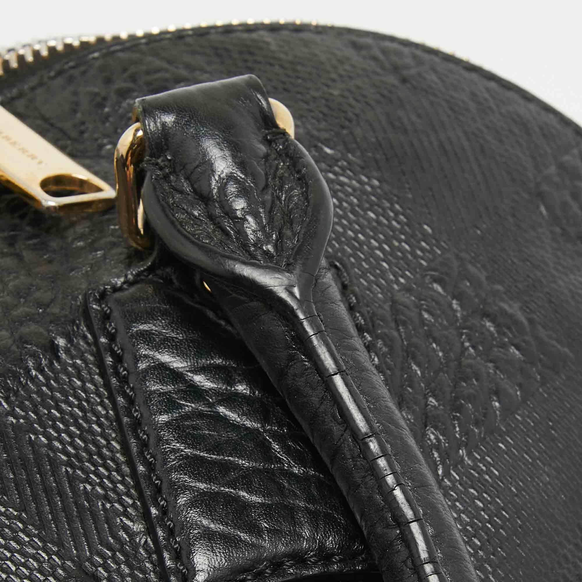 Burberry Black Heritage Check Geprägtes Leder Kleine Orchard Bowler Tasche im Angebot 9