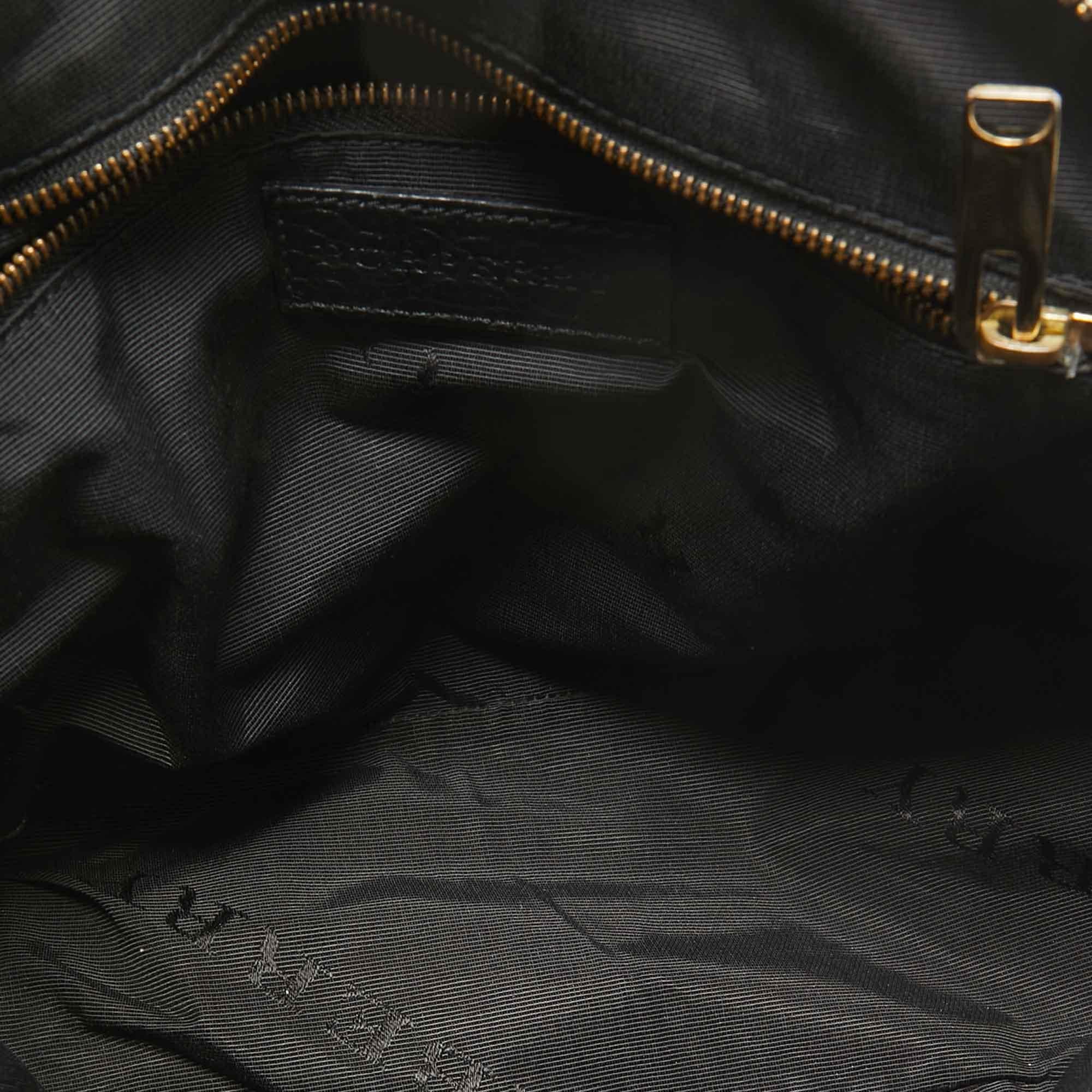 Burberry Black Heritage Check Embossed Leather Small Orchard Bowler Bag In Fair Condition For Sale In Dubai, Al Qouz 2