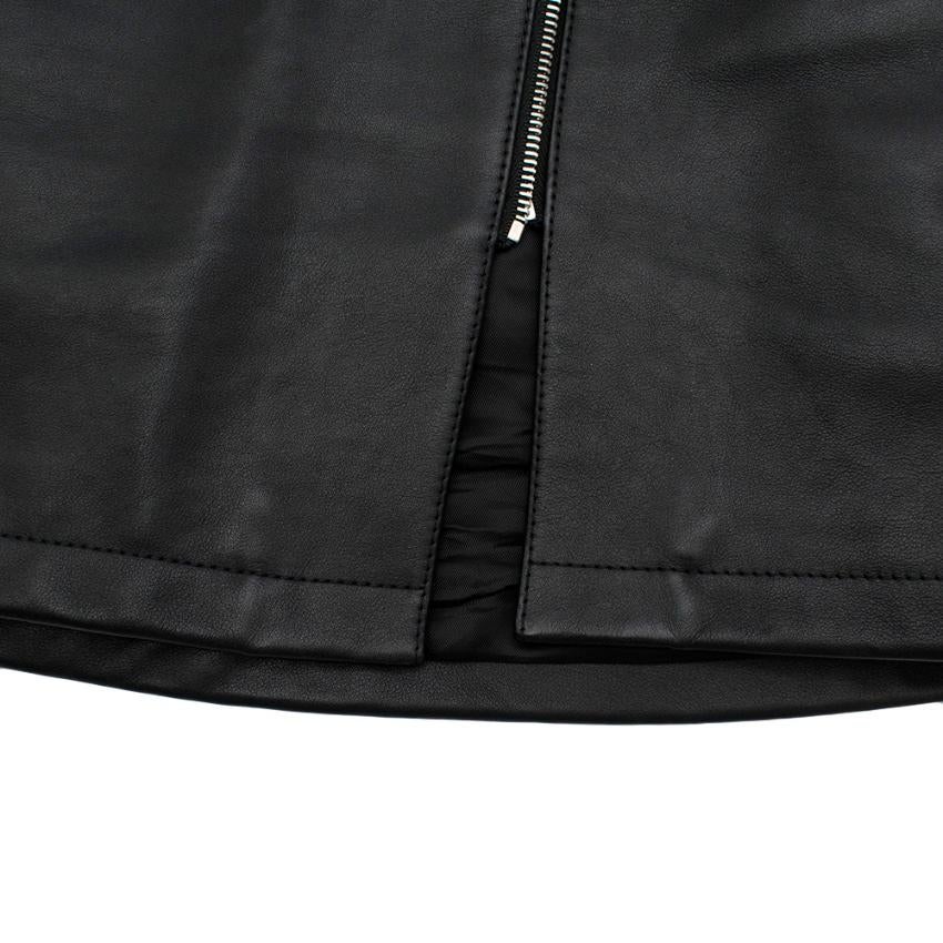 Women's Burberry Black High Leather Waist Mini Skirt XXS UK 4