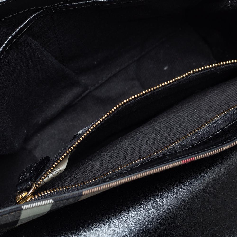 Burberry Black House Check Canvas and Leather Abbott Shoulder Bag 4