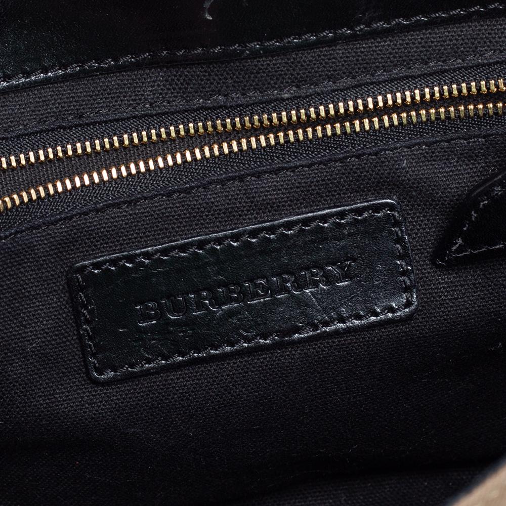 Burberry Black House Check Canvas and Leather Abbott Shoulder Bag 5