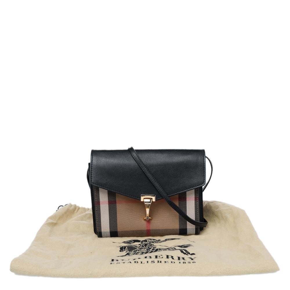 Burberry Black House Check Canvas And Leather Macken Crossbody Bag 6