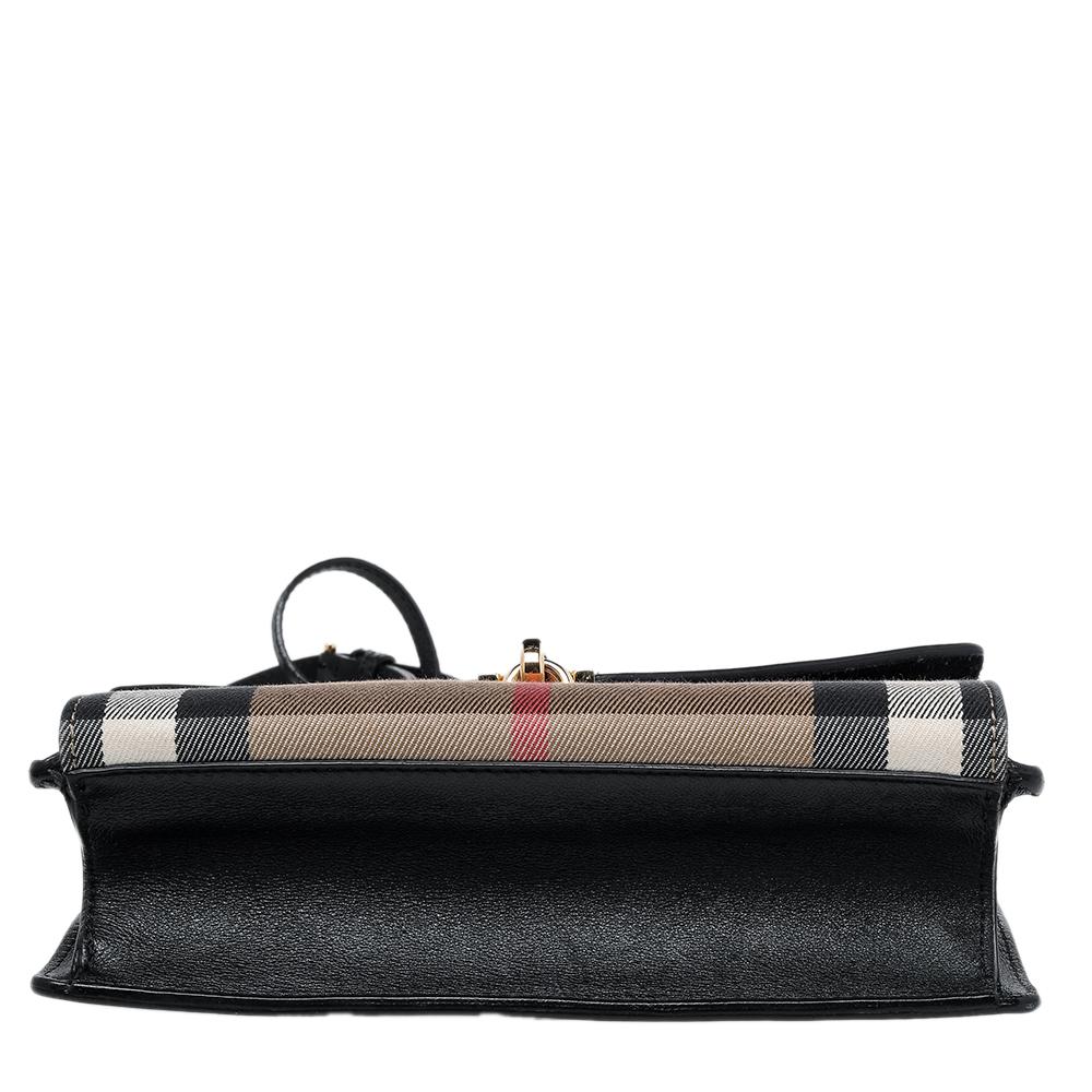 Burberry Black House Check Canvas And Leather Macken Crossbody Bag 1