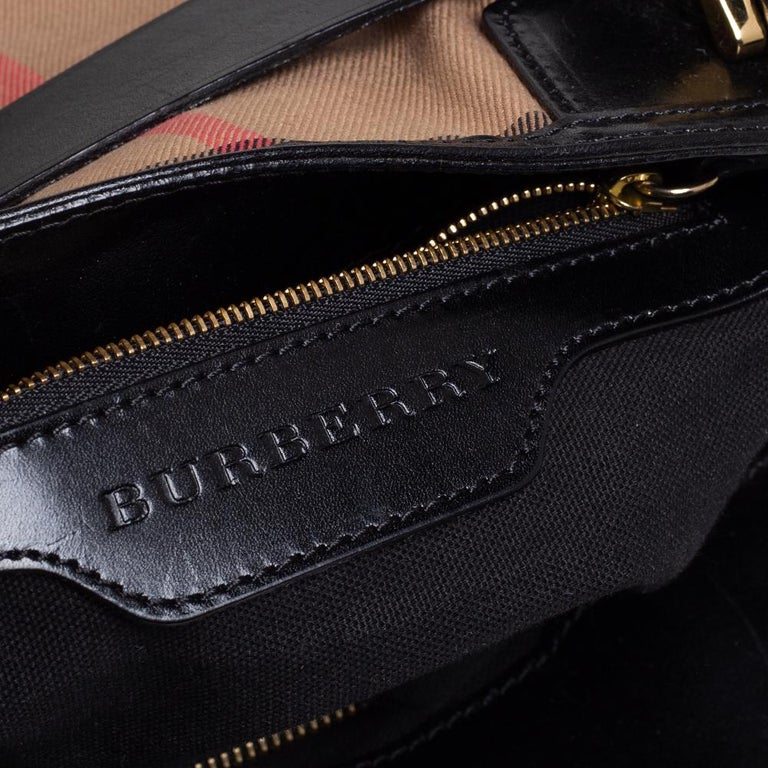 Burberry Bridle Lynher Calfskin Leather Tote Shoulder Bag Black