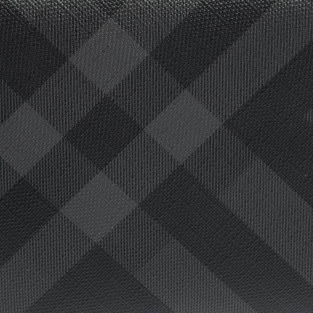 Men's Burberry Black House Check Coated Canvas and Leather Reeves Double Zip Wallet