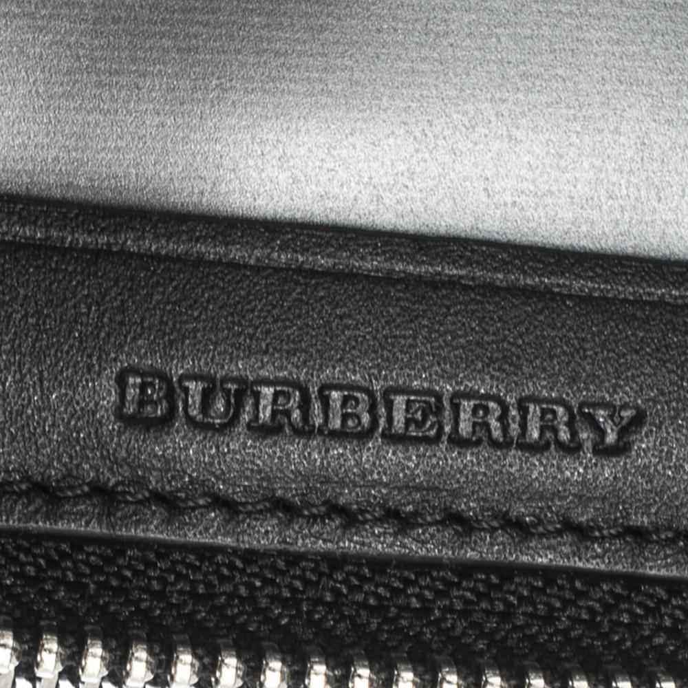 Burberry Black House Check Coated Canvas and Leather Reeves Double Zip Wallet 2