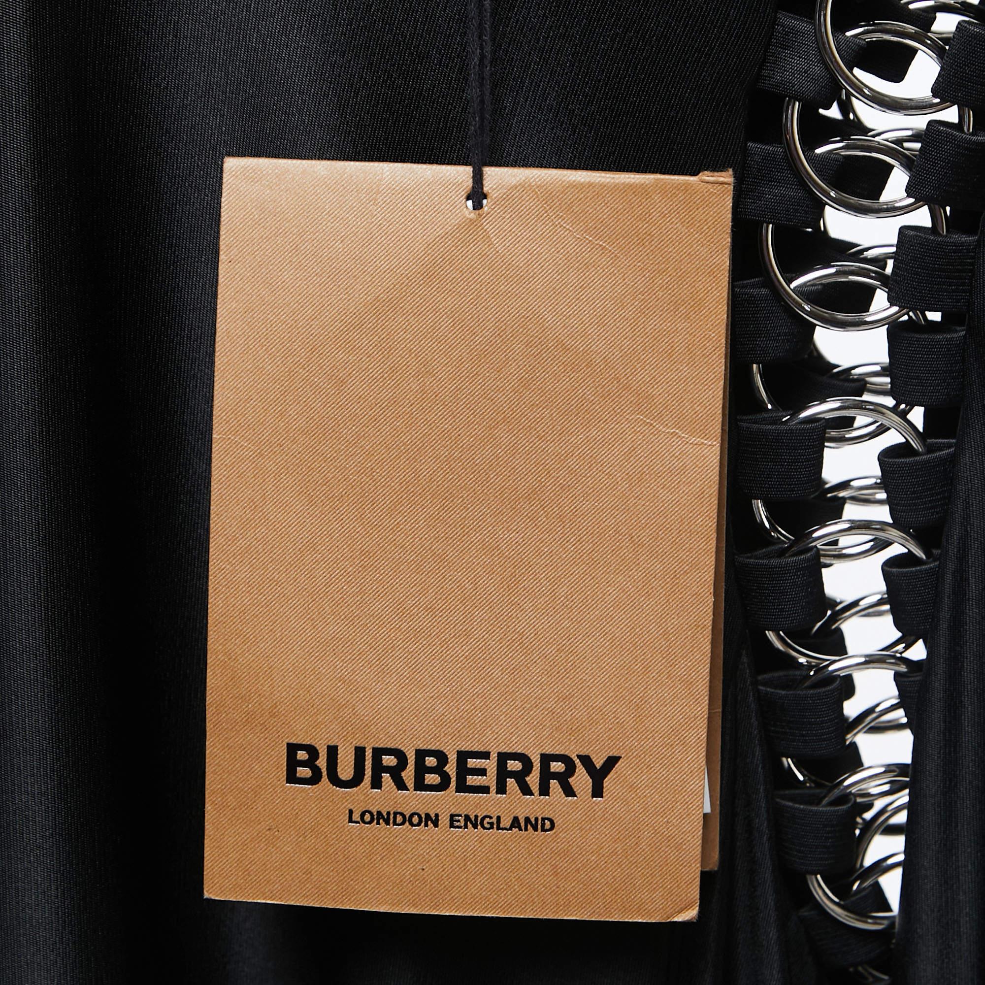 Burberry Black Jersey Chain Detailed Short Dress M 2