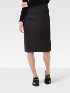 Burberry Black Knee Length Side Detail Pencil Skirt Size S