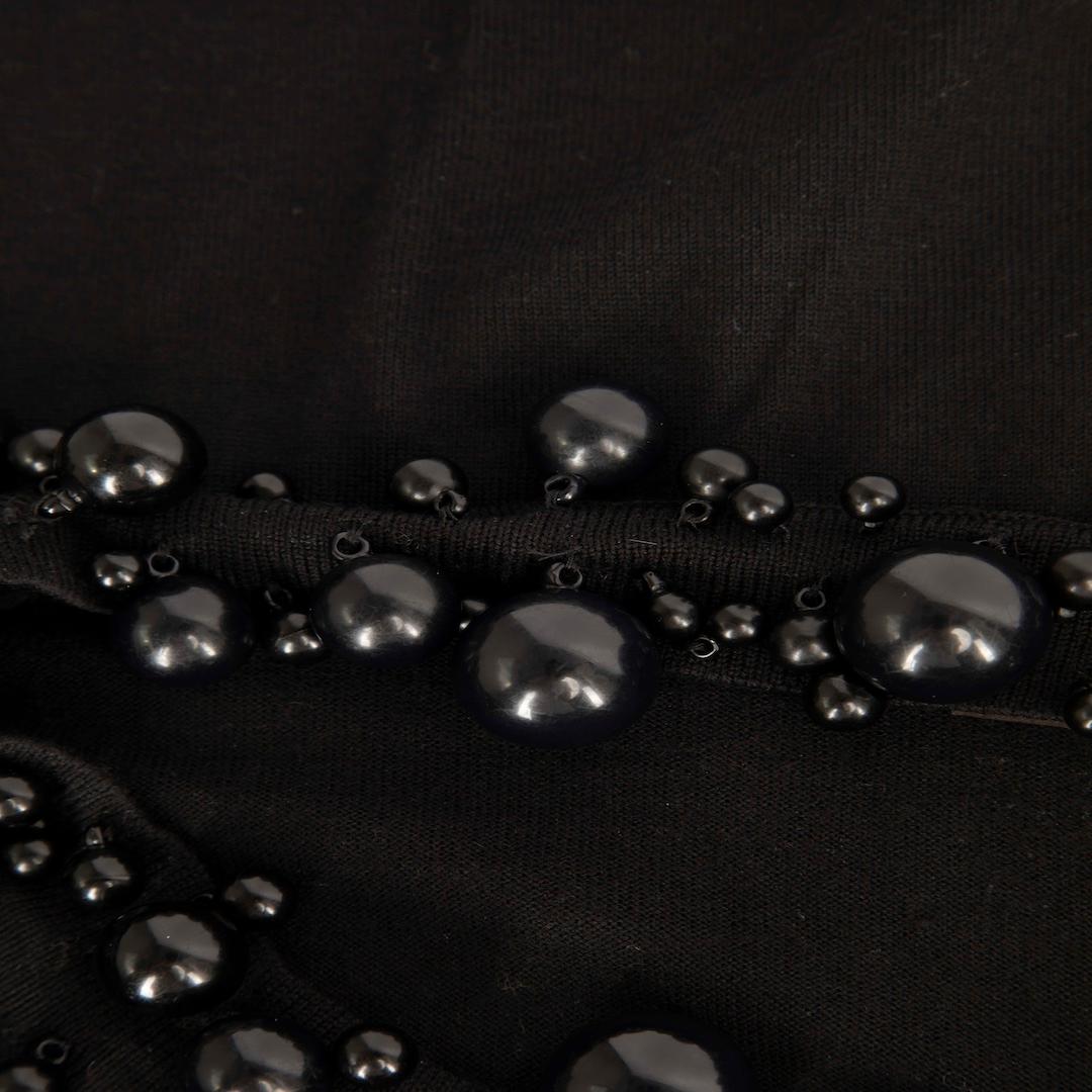 Noir Top à col orné en tricot noir Burberry Taille M en vente