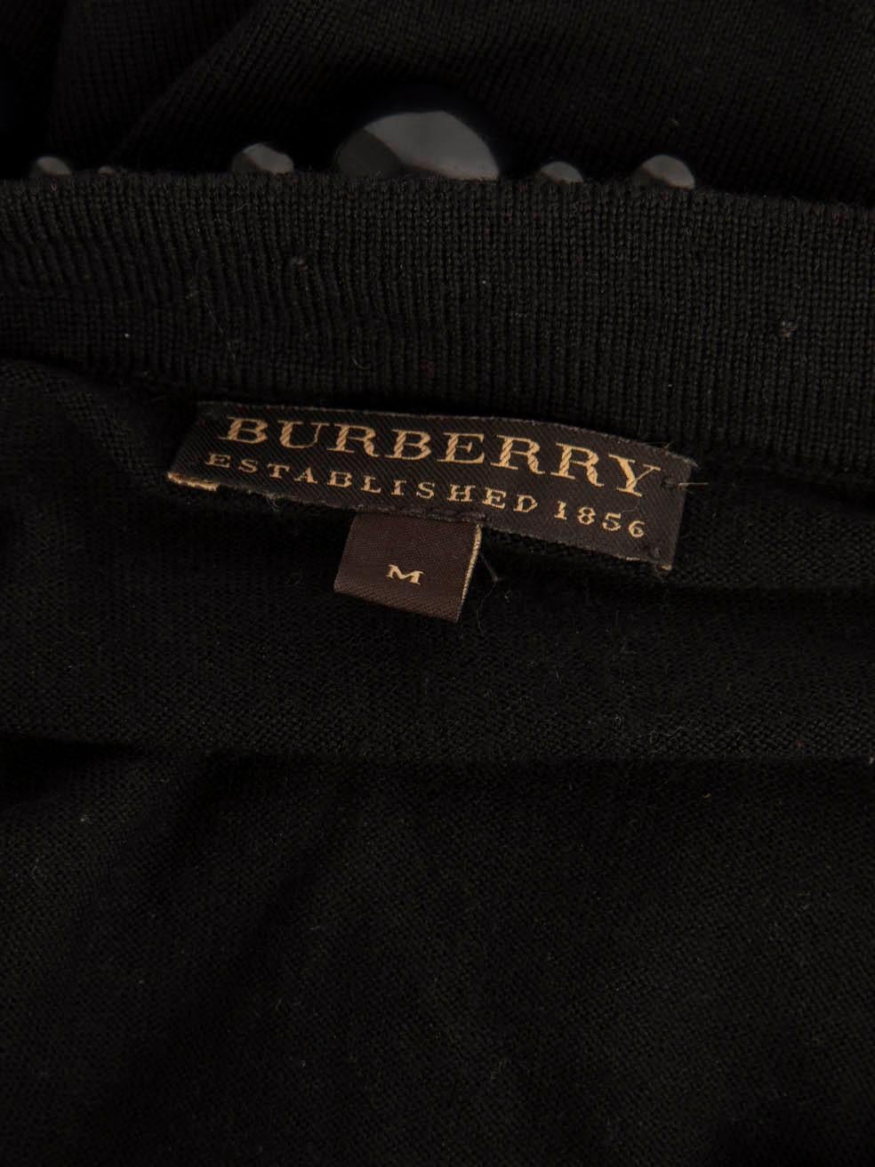 Top à col orné en tricot noir Burberry Taille M en vente 2