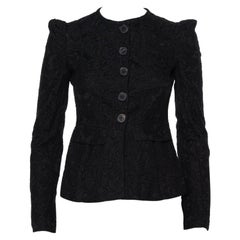 Burberry Black Lace Button Front Tailored Jacket S