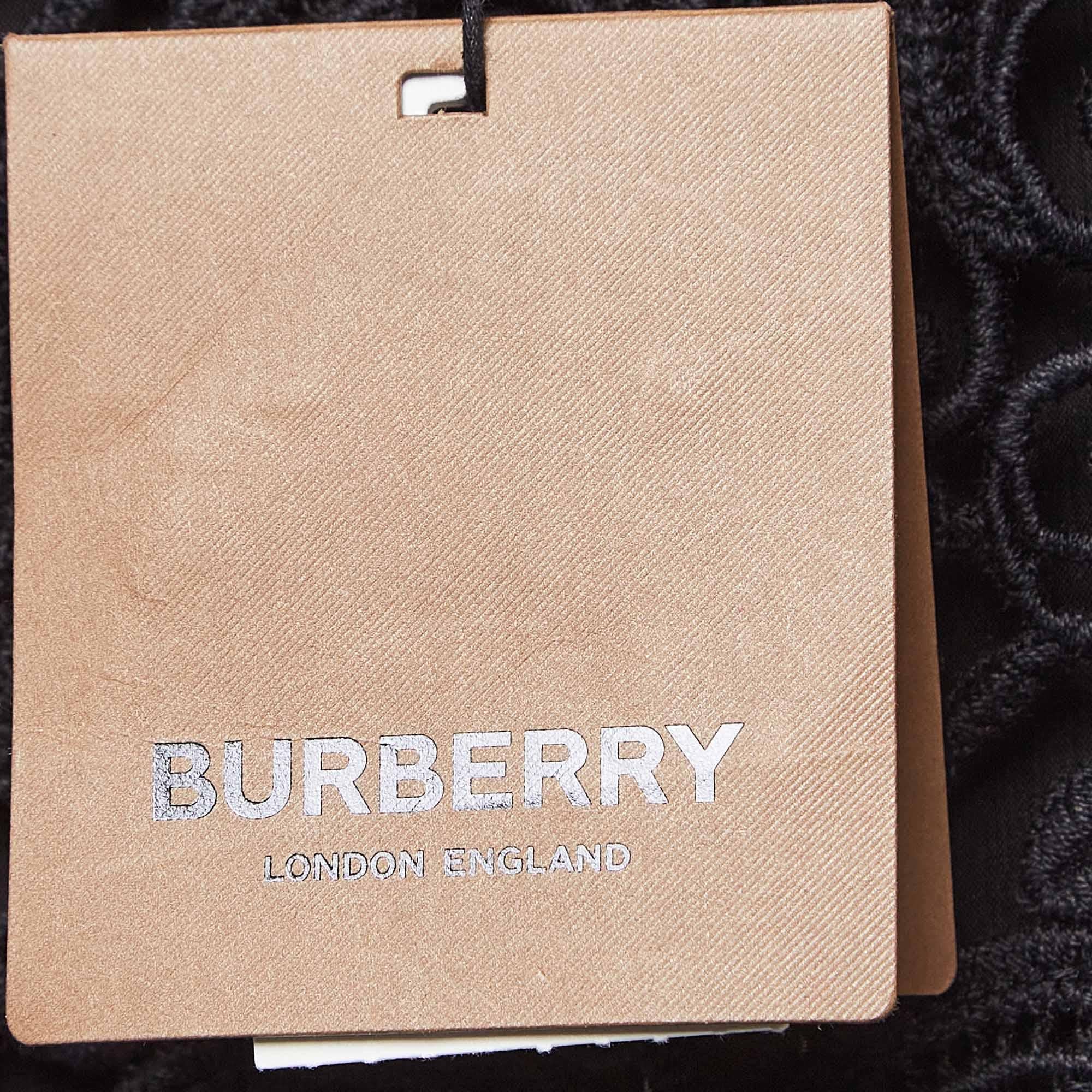 Burberry - Jupe midi crayon en dentelle noire S Pour femmes en vente