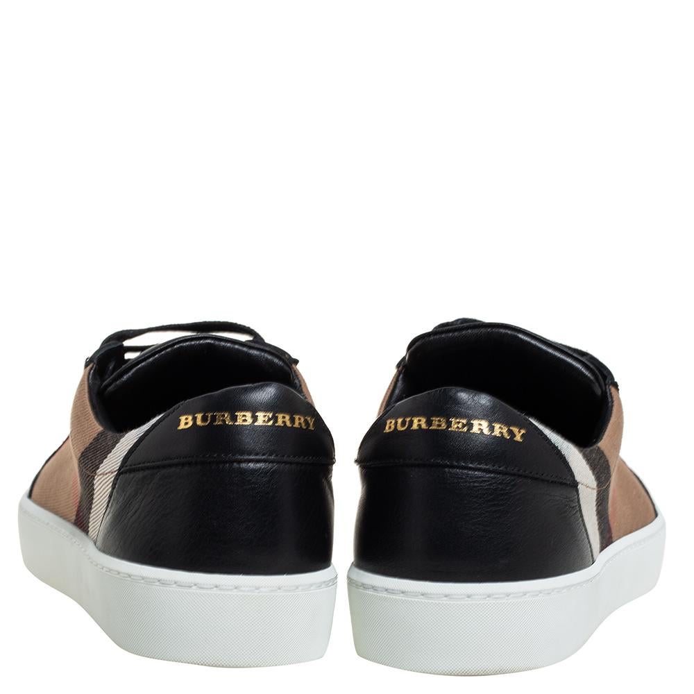 burberry new salmond check leather sneakers