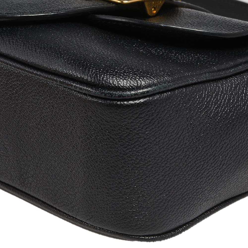 Burberry Black Leather and Nova Check Canvas Buckle Crossbody Bag 5