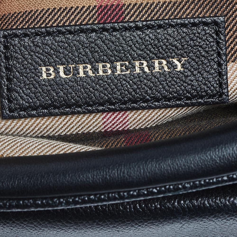 Burberry Black Leather and Nova Check Canvas Buckle Crossbody Bag 1