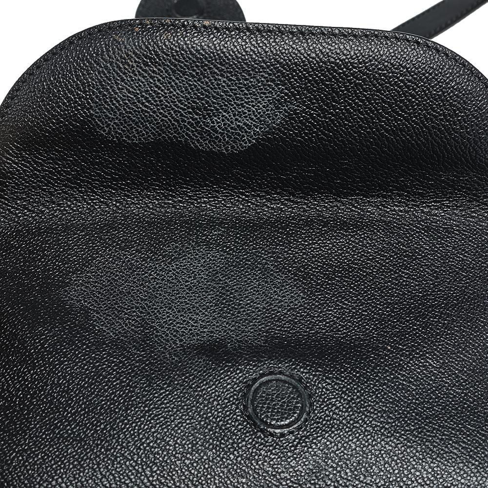 Burberry Black Leather and Nova Check Canvas Buckle Crossbody Bag 2