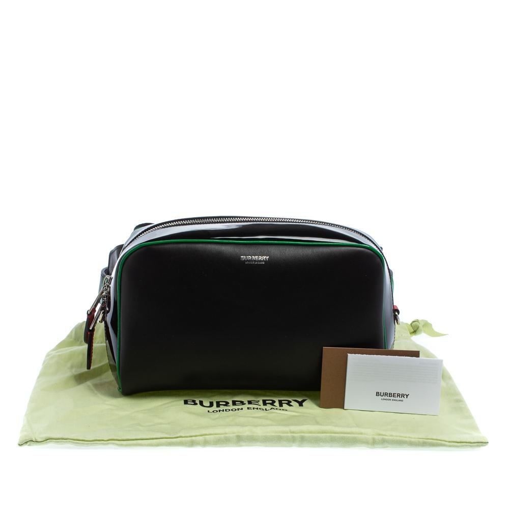 Burberry Black Leather and Patent Leather Cube Bumbag 11