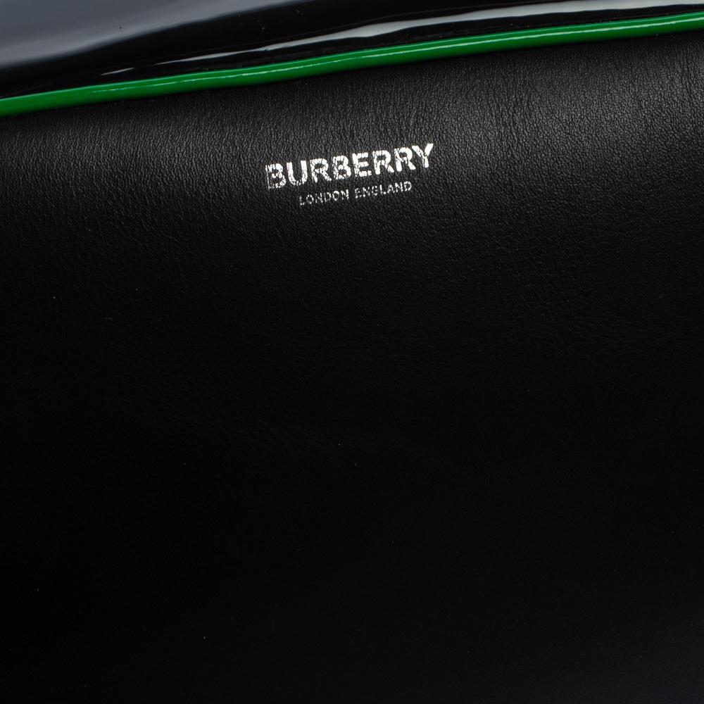 Burberry Black Leather and Patent Leather Cube Bumbag 5