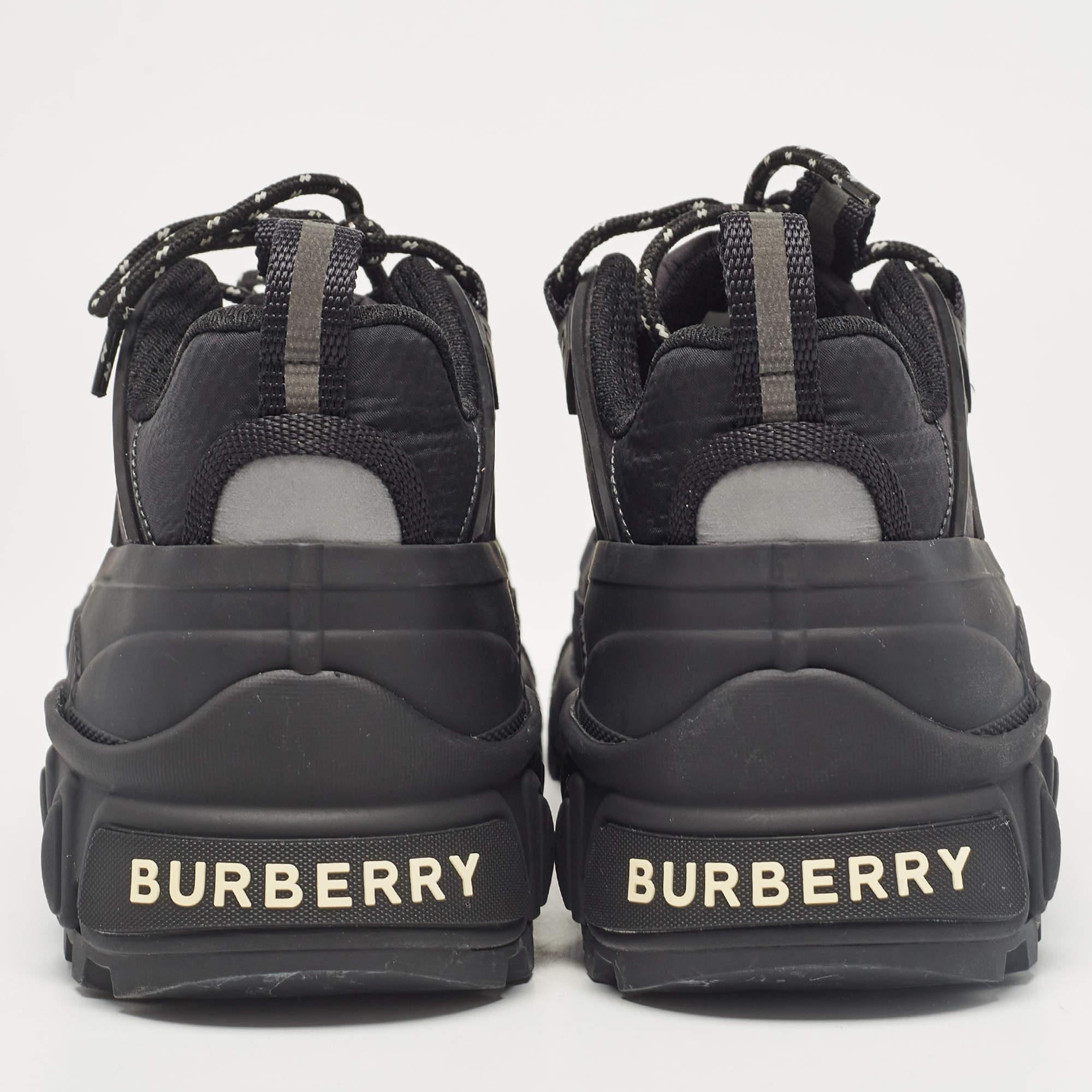 Burberry Black Leather and Rubber Arthur Lace Up Sneakers Size 41 1