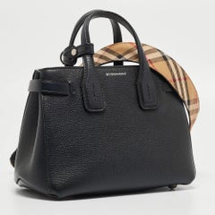 Burberry Black Leather Baby Banner Tote