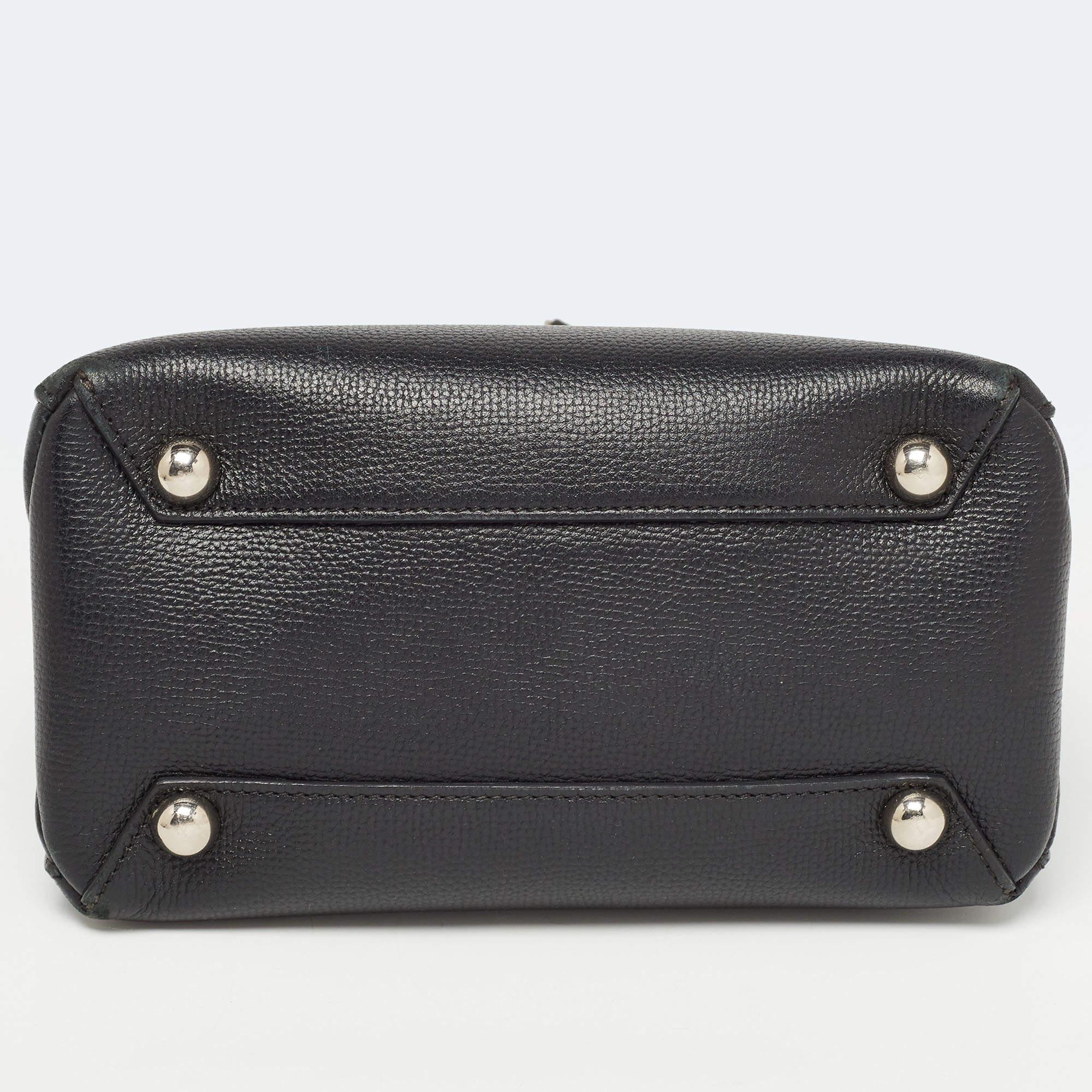 Burberry Black Leather Baby Derby Banner Tote 7