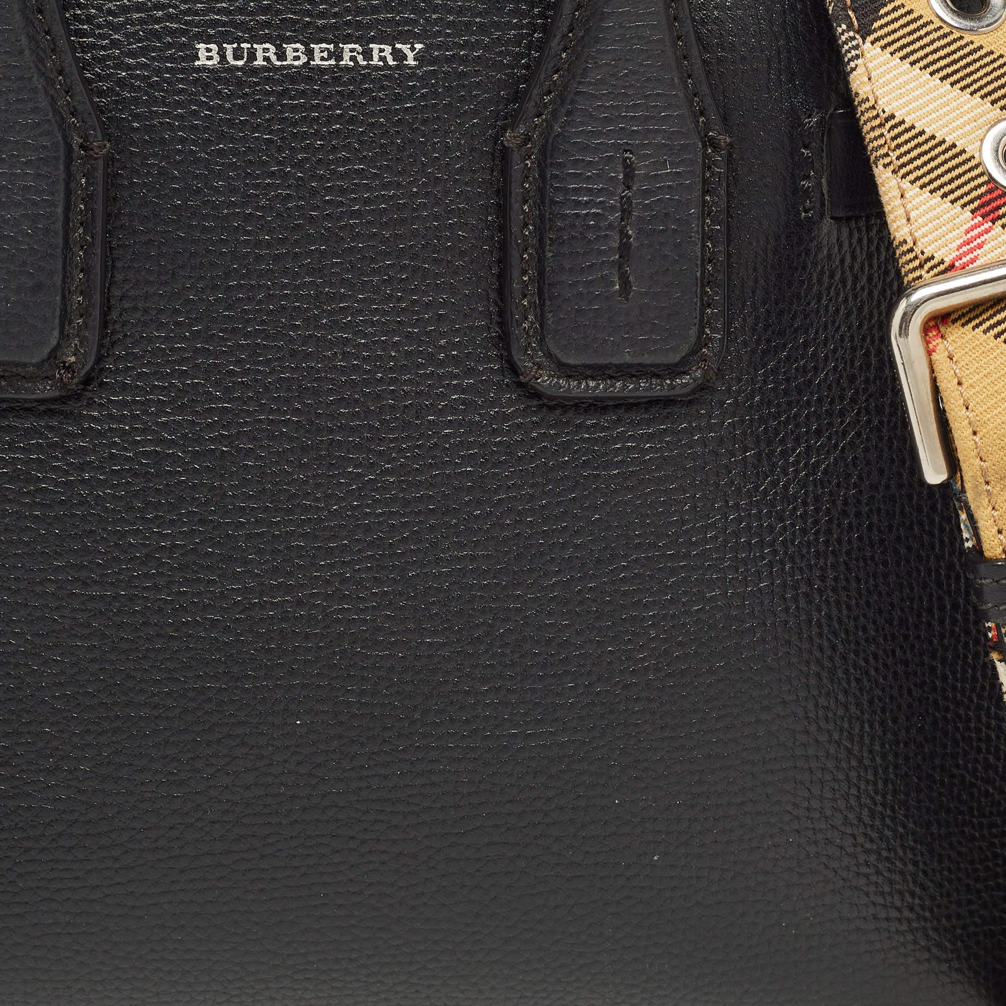Burberry Black Leather Baby Derby Banner Tote 10