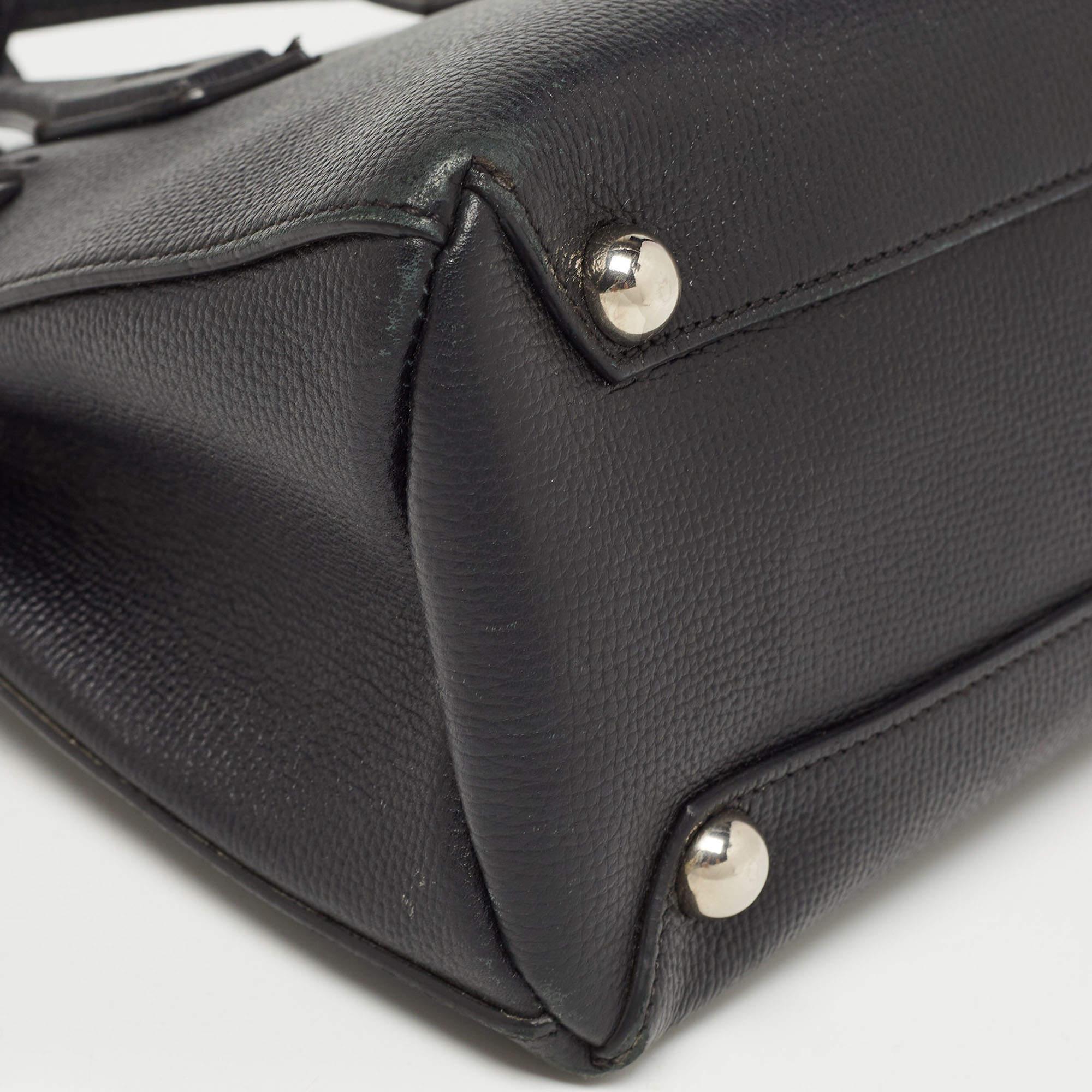 Burberry Black Leather Baby Derby Banner Tote 1