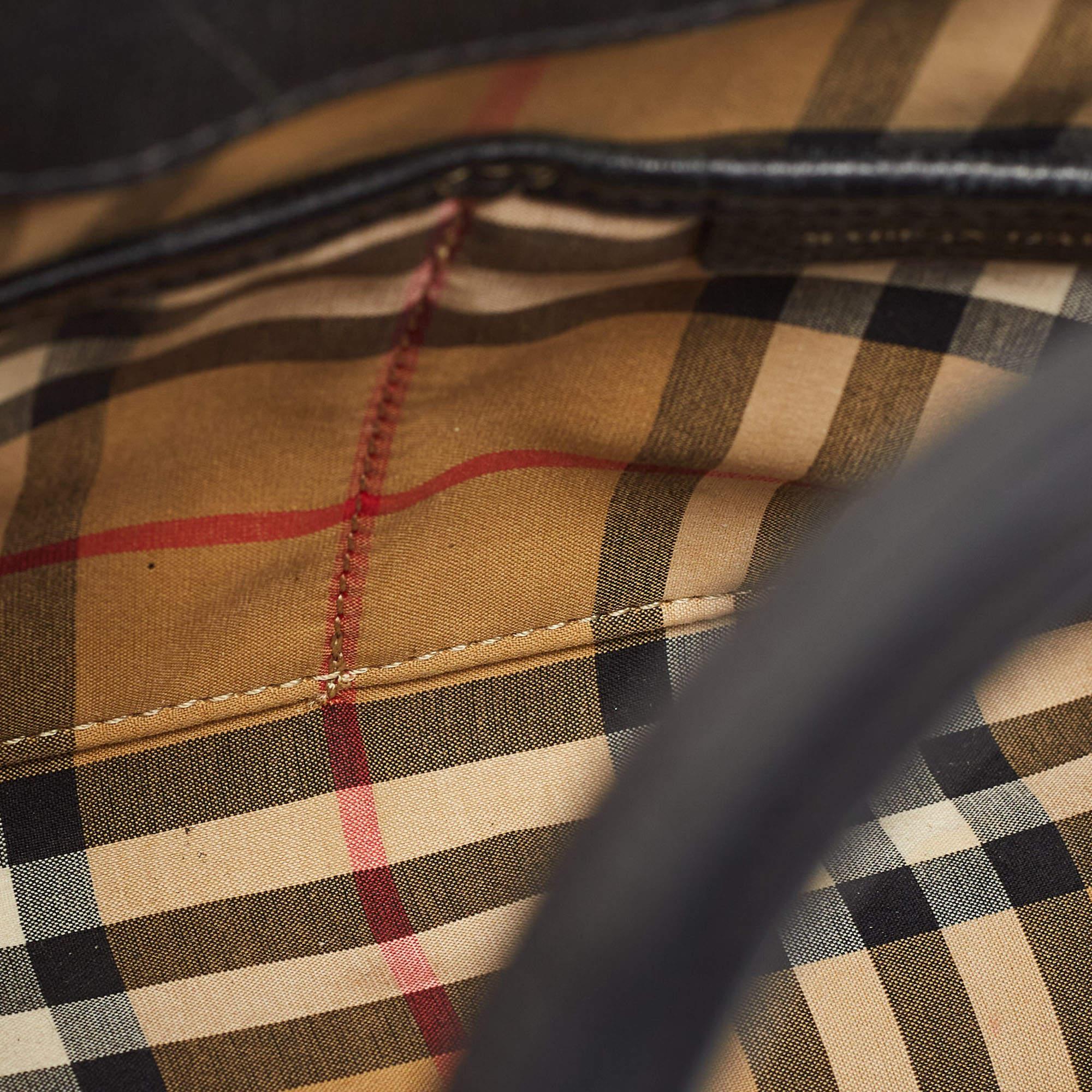 Burberry Black Leather Baby Derby Banner Tote 3