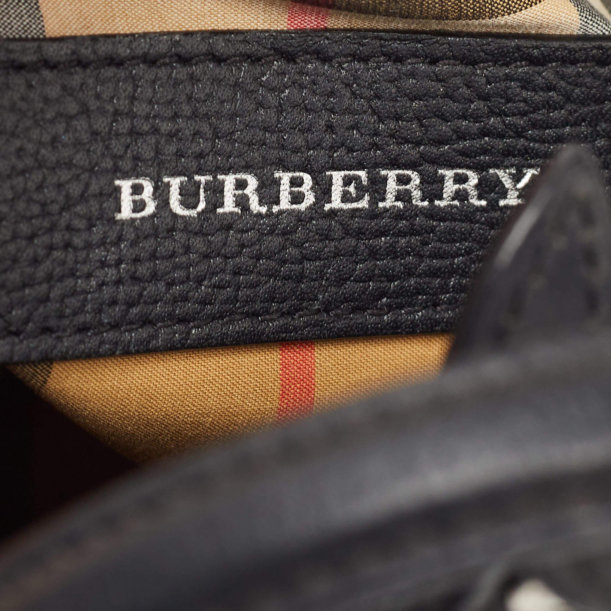 Burberry Black Leather Baby Derby Banner Tote 5