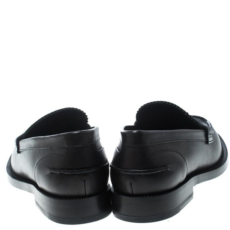 Burberry Black Leather Bedmont Penny Loafers Size 37.5 For Sale at ...