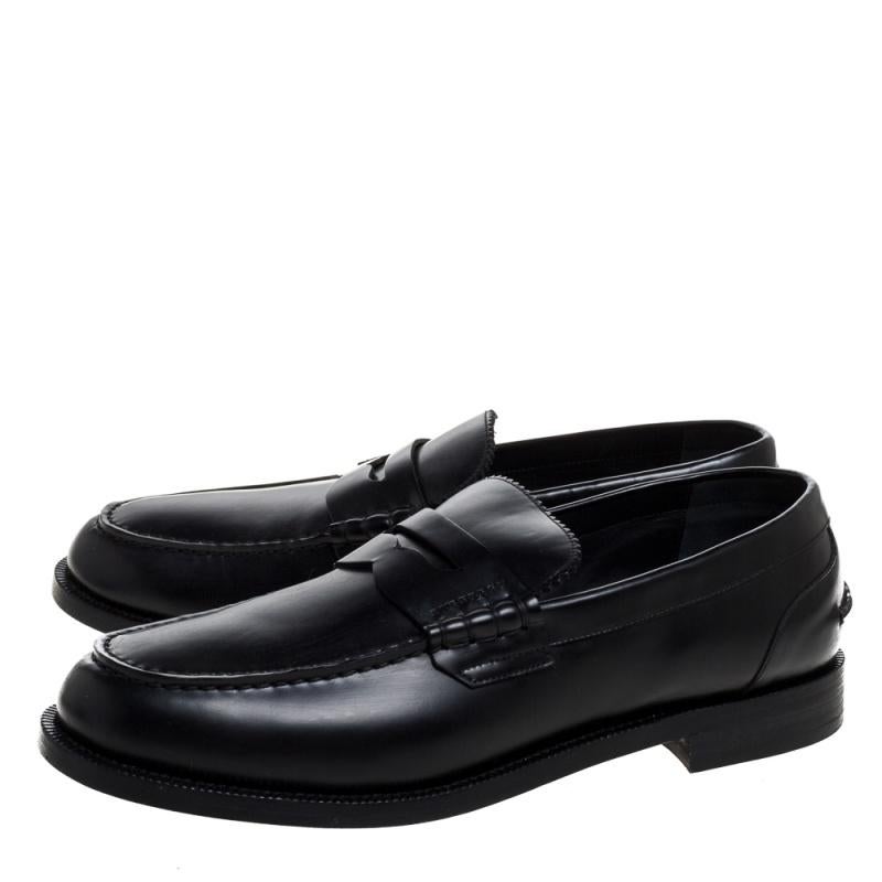 Burberry Black Leather Bedmont Penny Loafers Size 43.5 1