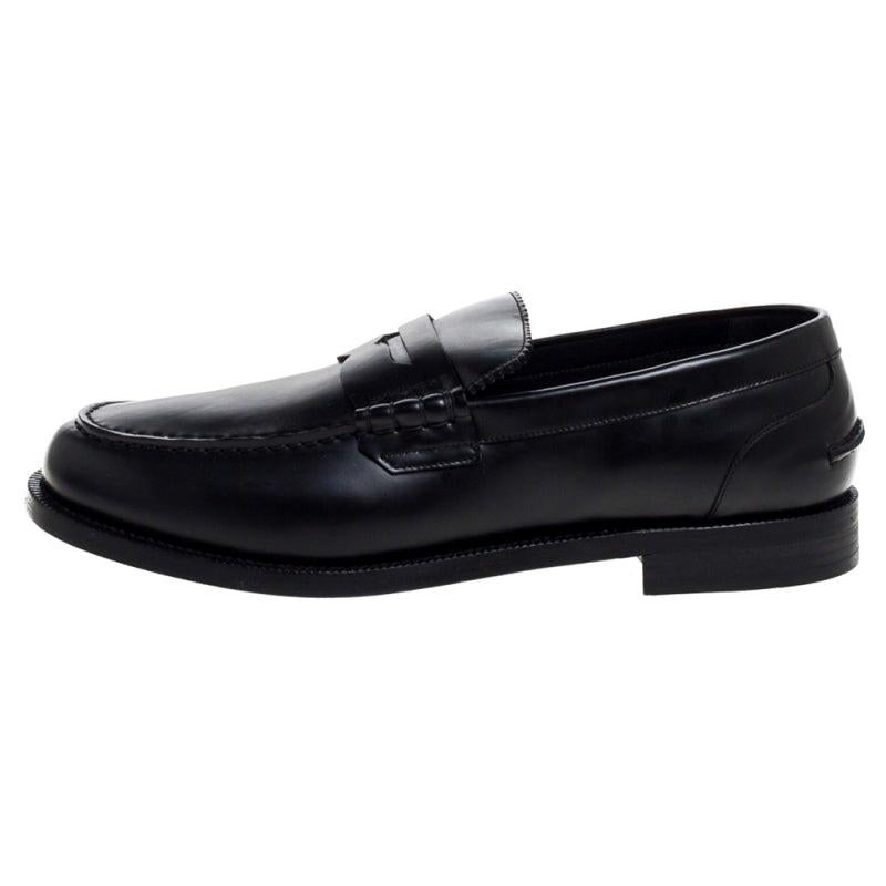 Burberry Black Leather Bedmont Penny Loafers Size 43.5
