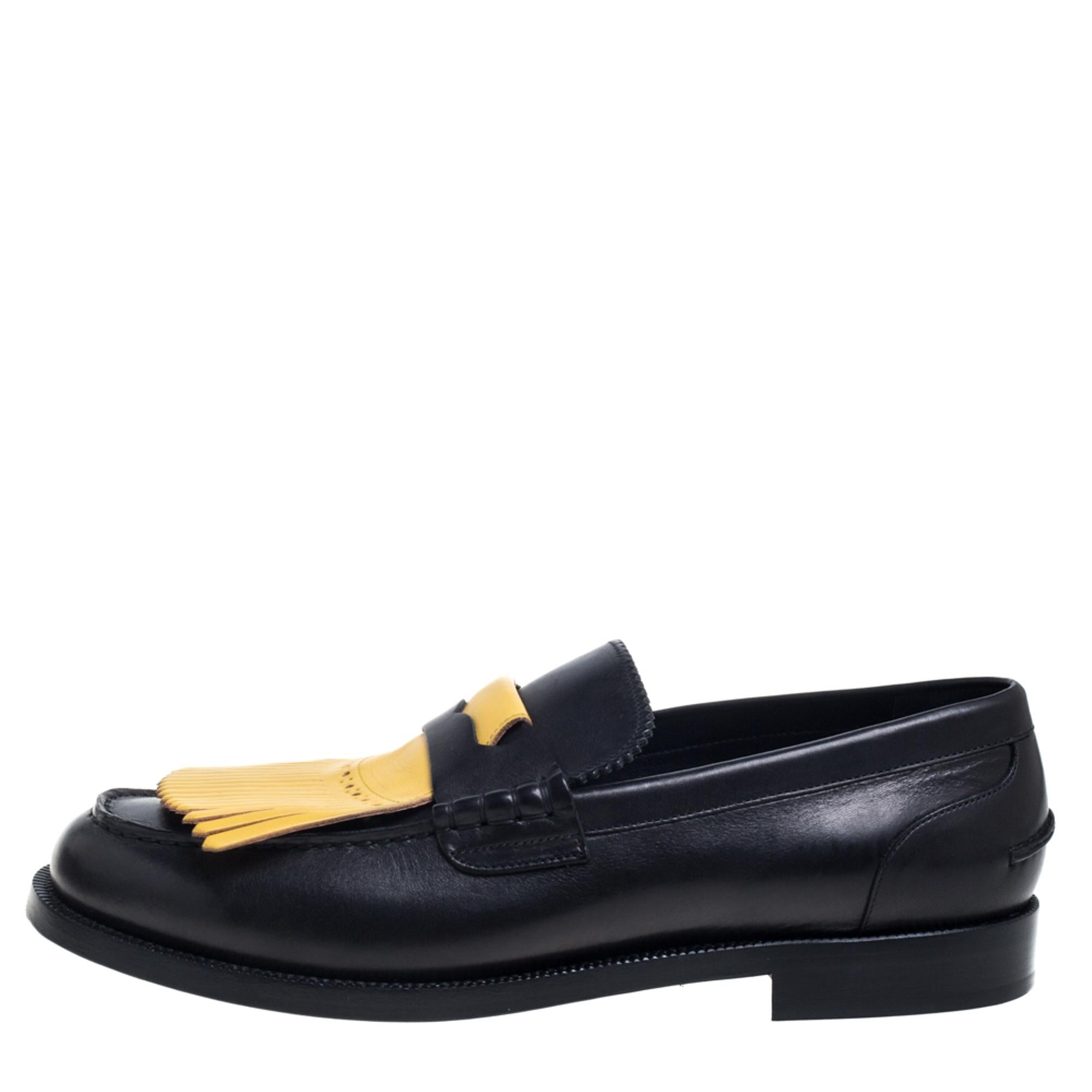 Men's Burberry Black Leather Bedmoore Slip On Loafer Size 45