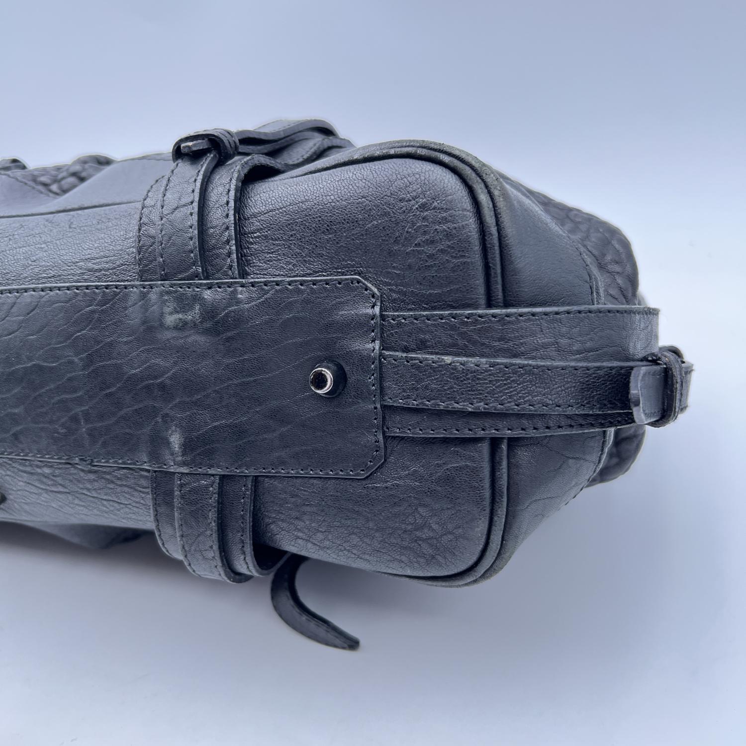 Burberry Black Leather Belted Rowan Tote Bag Satchel Handbag 2