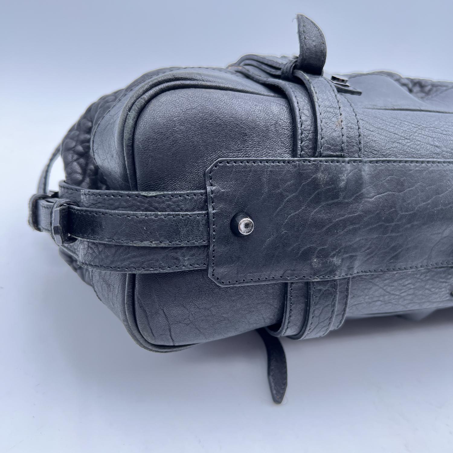 Burberry Black Leather Belted Rowan Tote Bag Satchel Handbag 3