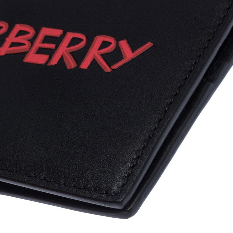 Men's Burberry Black Leather Bifold Wallet