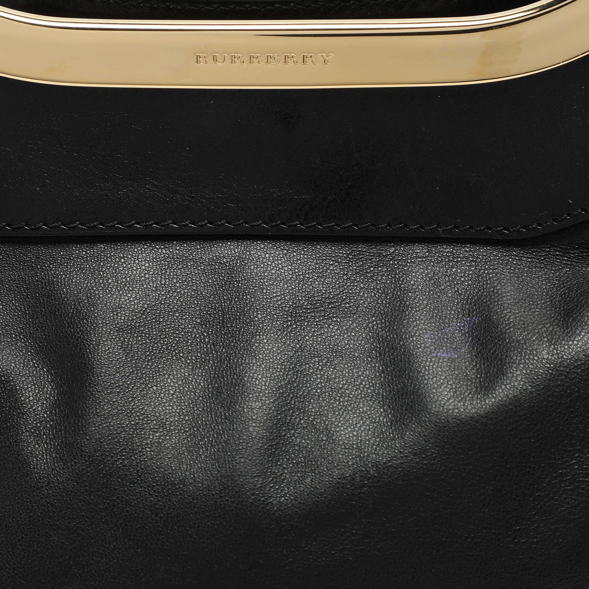 Burberry Black Leather Bridle Hepburn Tote 1