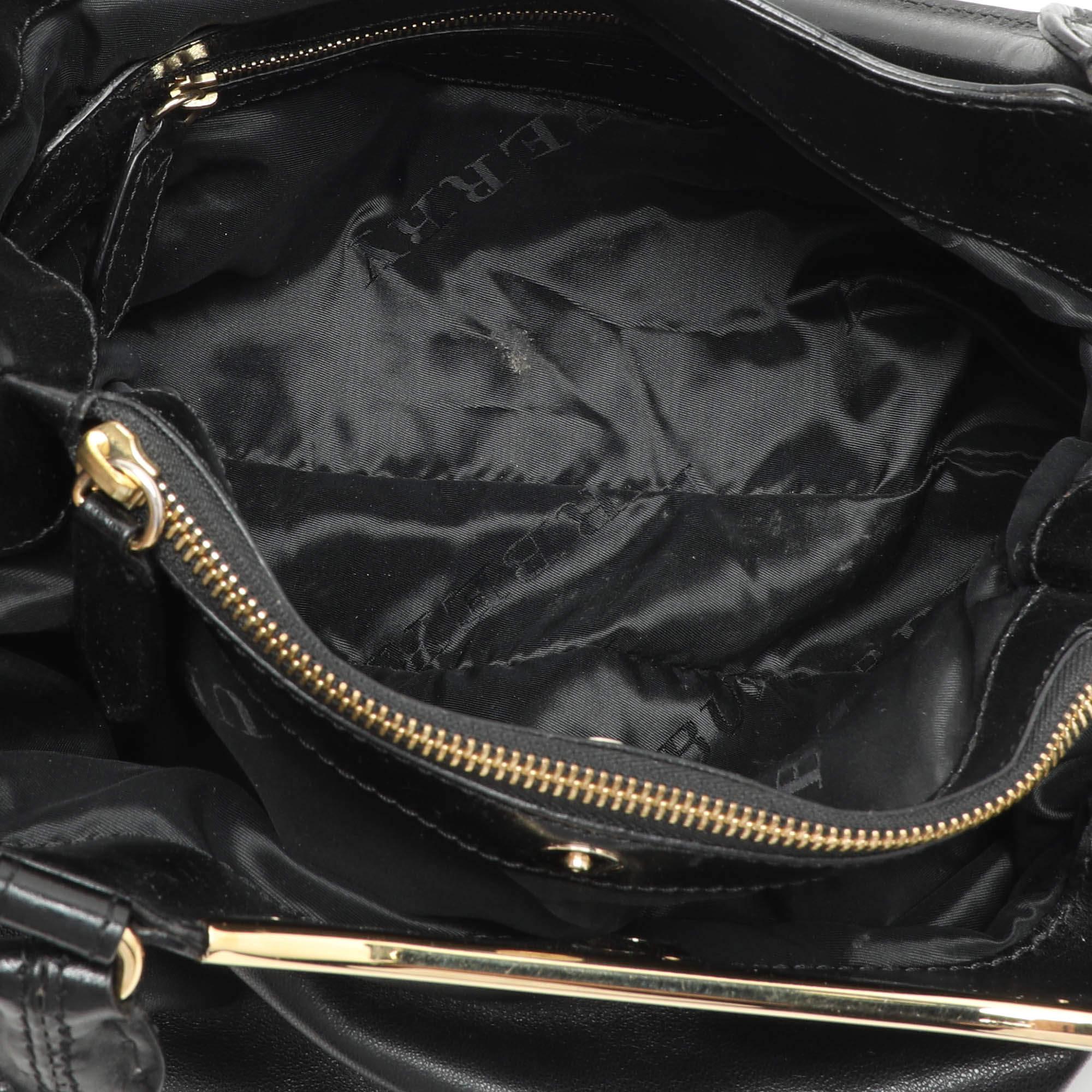 Burberry Black Leather Bridle Hepburn Tote 4
