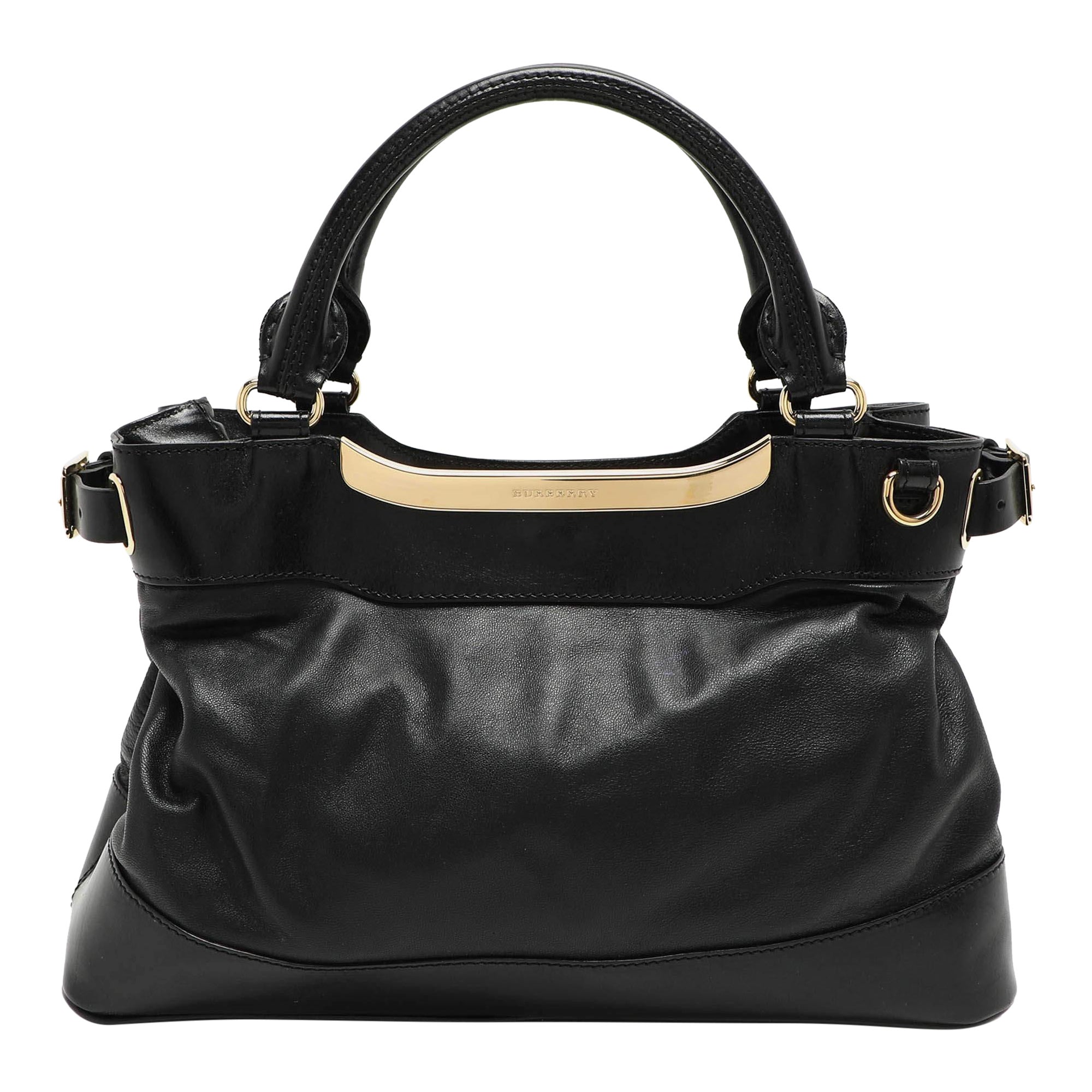 Burberry Black Leather Bridle Hepburn Tote
