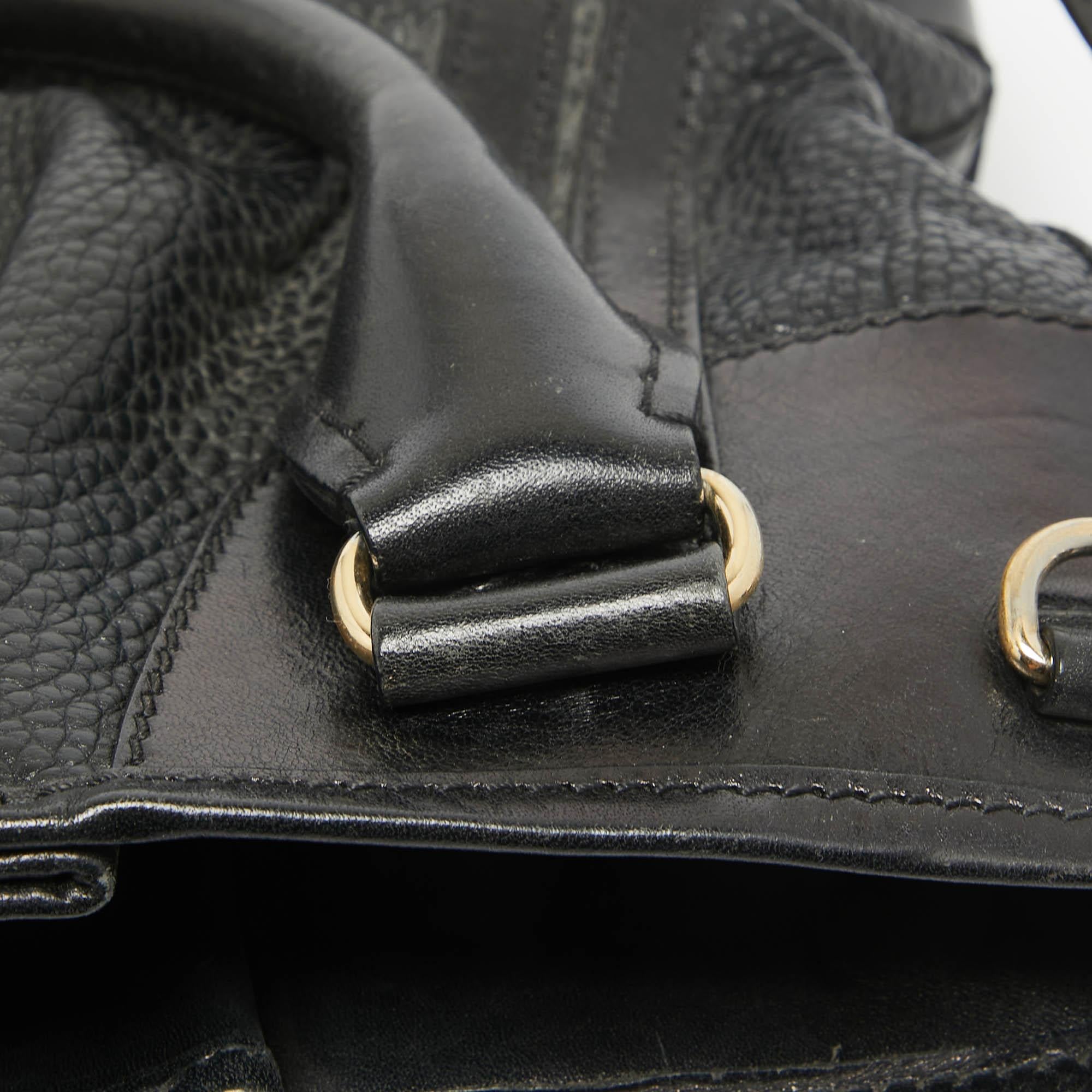 Burberry Black Leather Bridle Whipstitch Tote 4