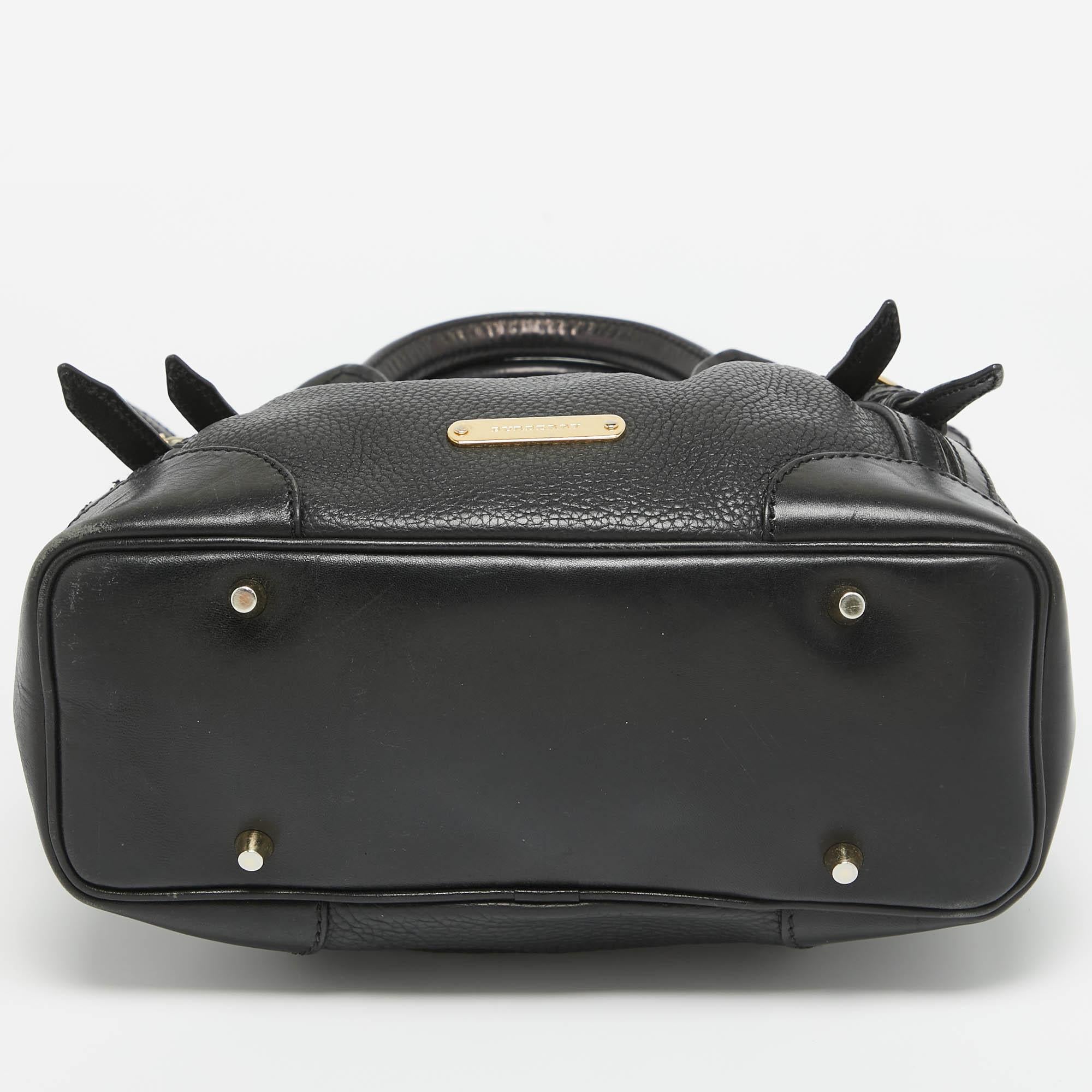 Burberry Black Leather Bridle Whipstitch Tote 5