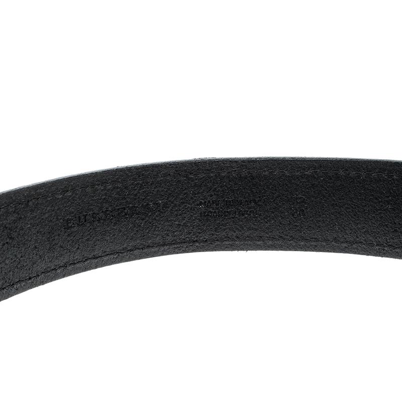 Men's Burberry Black Leather Buckle Belt 80cm
