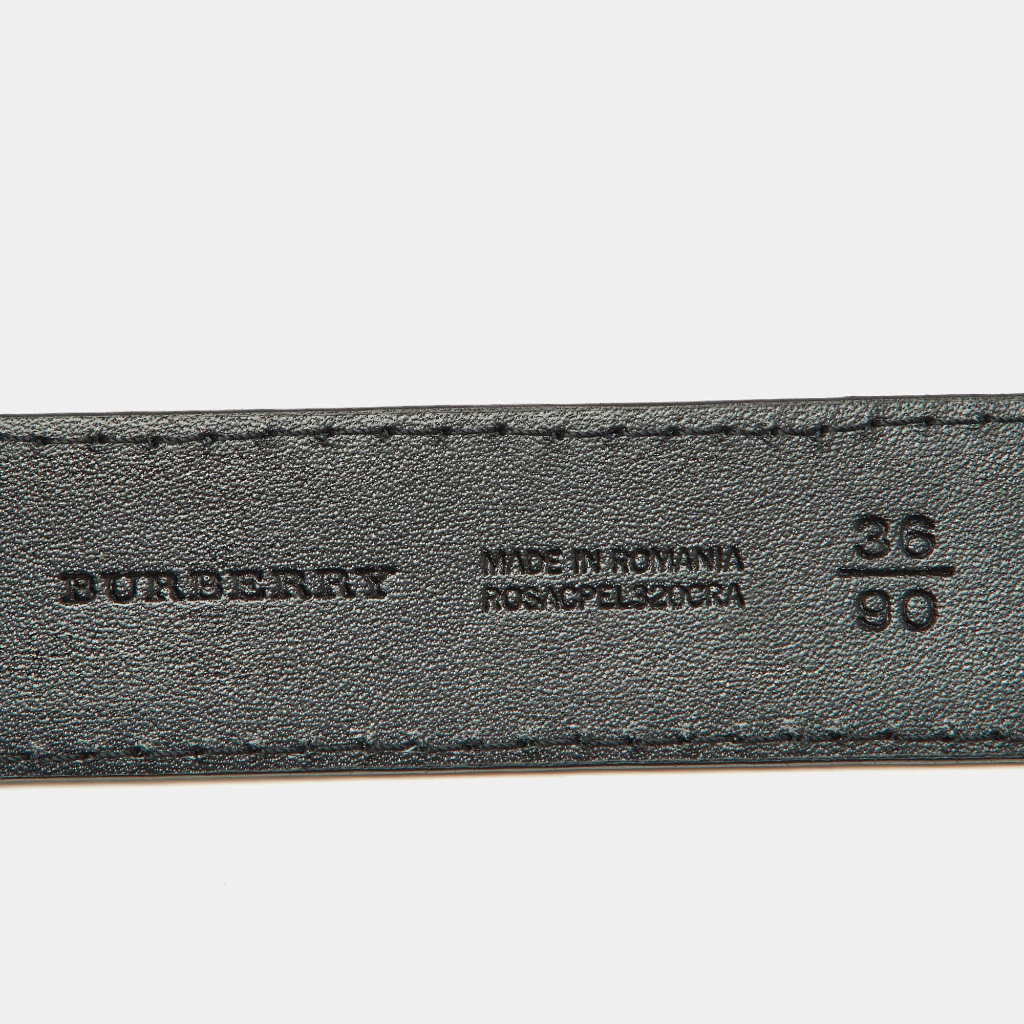 Belts are a staple accessory every closet needs to have. This one from Burberry will make a great buy as it is well-crafted and designed to assist your style. It is made from leather and detailed with a pin buckle.

Includes: Original Box, Info